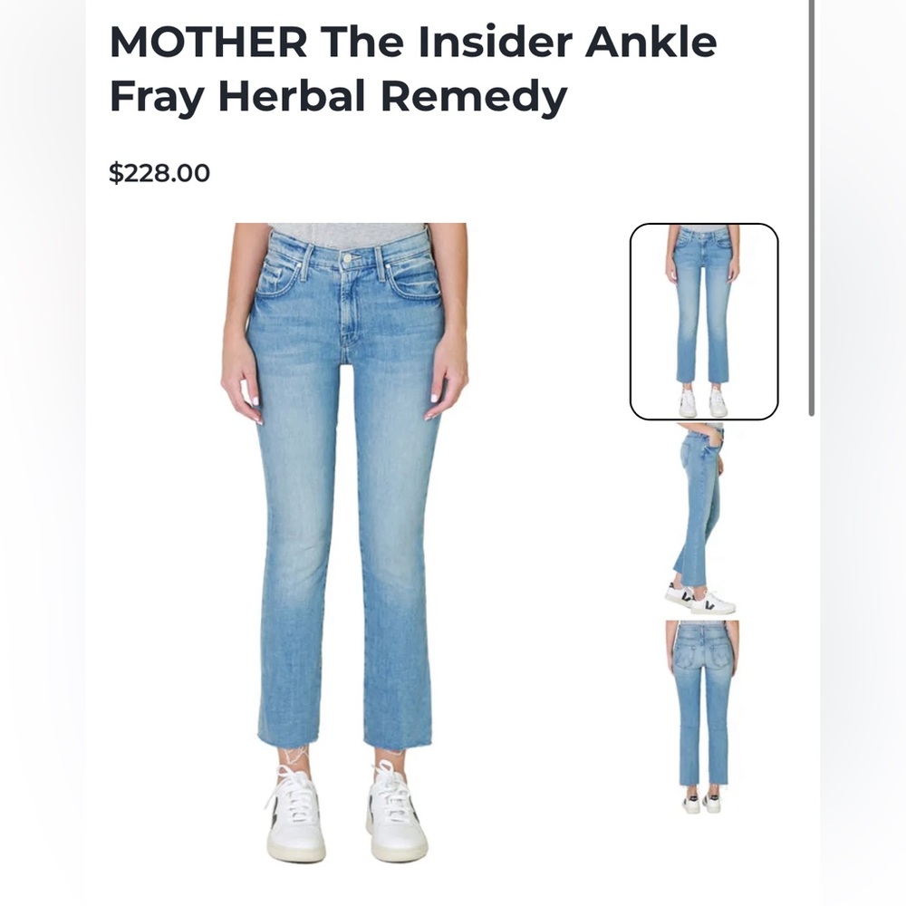 MOTHER The Insider Ankle
Fray Herbal Remedy Sz 29